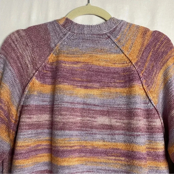 Lucky Brand Boho Soft Cozy Gradient Stripe Longline Open Front Cardigan - Picture 9 of 12